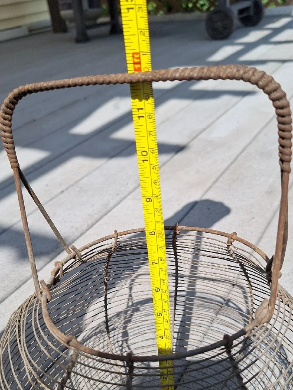 Large vintage french wire Egg Basket. Kitchen Storage & Decoration